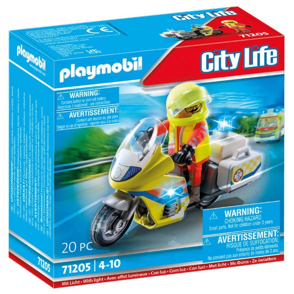 PLAYMOBIL City Life Noodmotorfiets Met Zwaailicht 71205 5 PLAYMOBIL City Life Noodmotorfiets Met Zwaailicht 71205 - Afbeelding 3